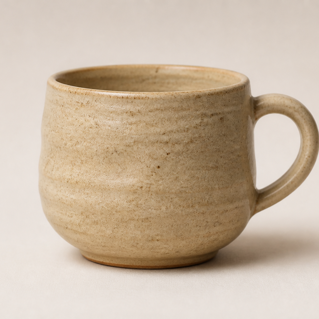 Handgetoepferte Keramiktasse Sand